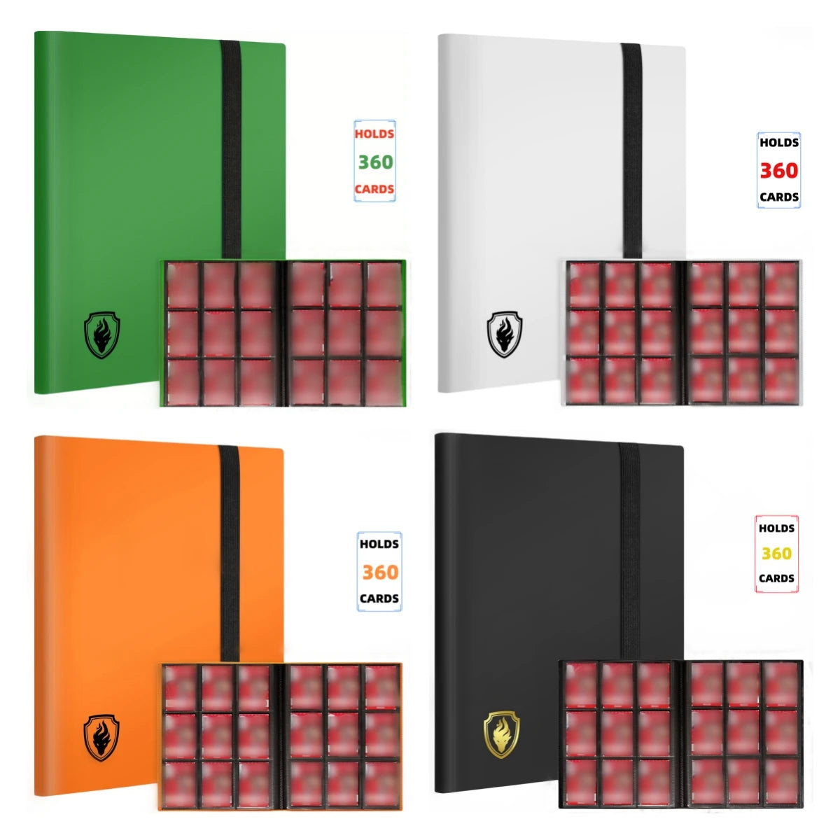 Classeur à Cartes avec Fermeture Zippée – 9 Poches, Capacité 360 Cartes, Couverture Premium