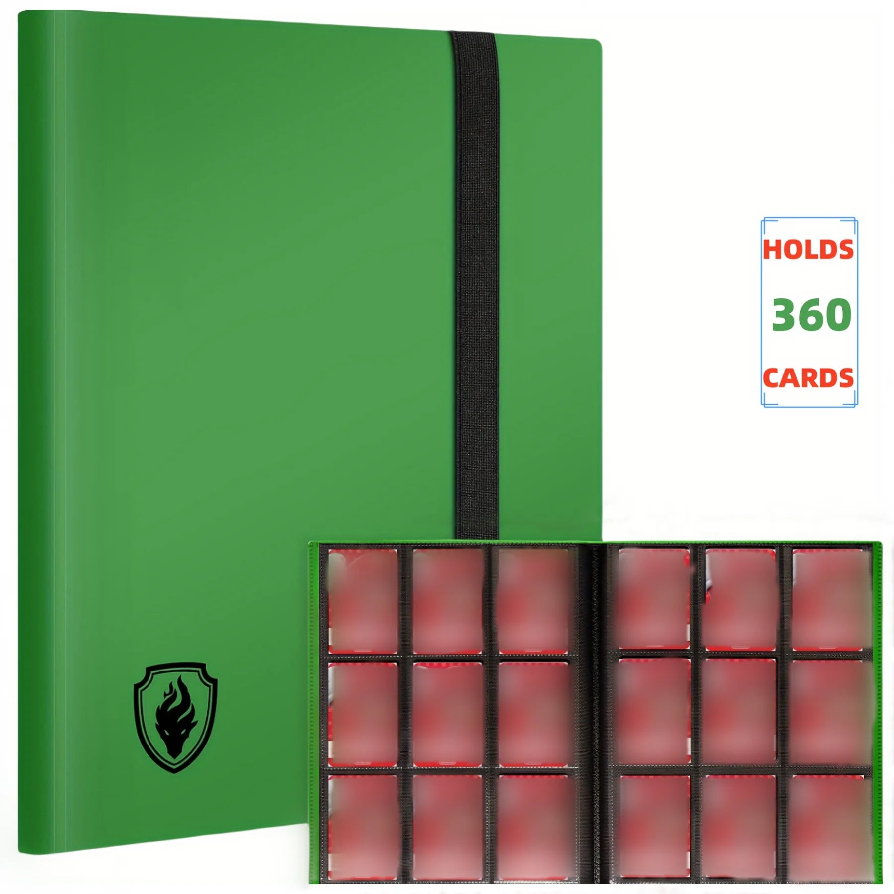 Classeur à Cartes avec Fermeture Zippée – 9 Poches, Capacité 360 Cartes, Couverture Premium