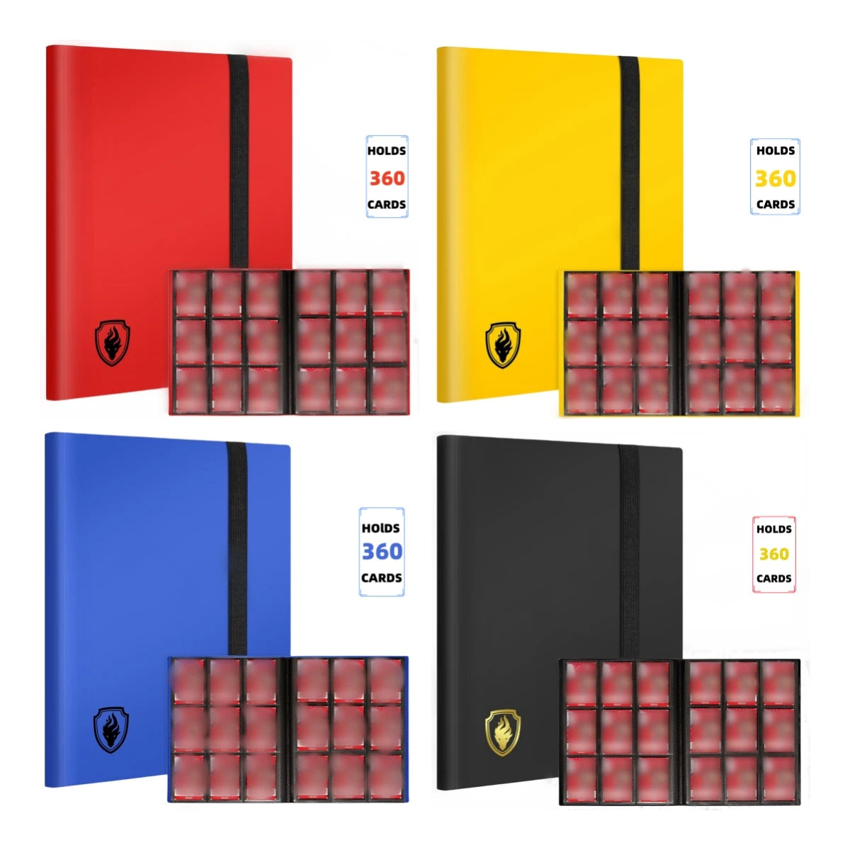 Classeur à Cartes avec Fermeture Zippée – 9 Poches, Capacité 360 Cartes, Couverture Premium