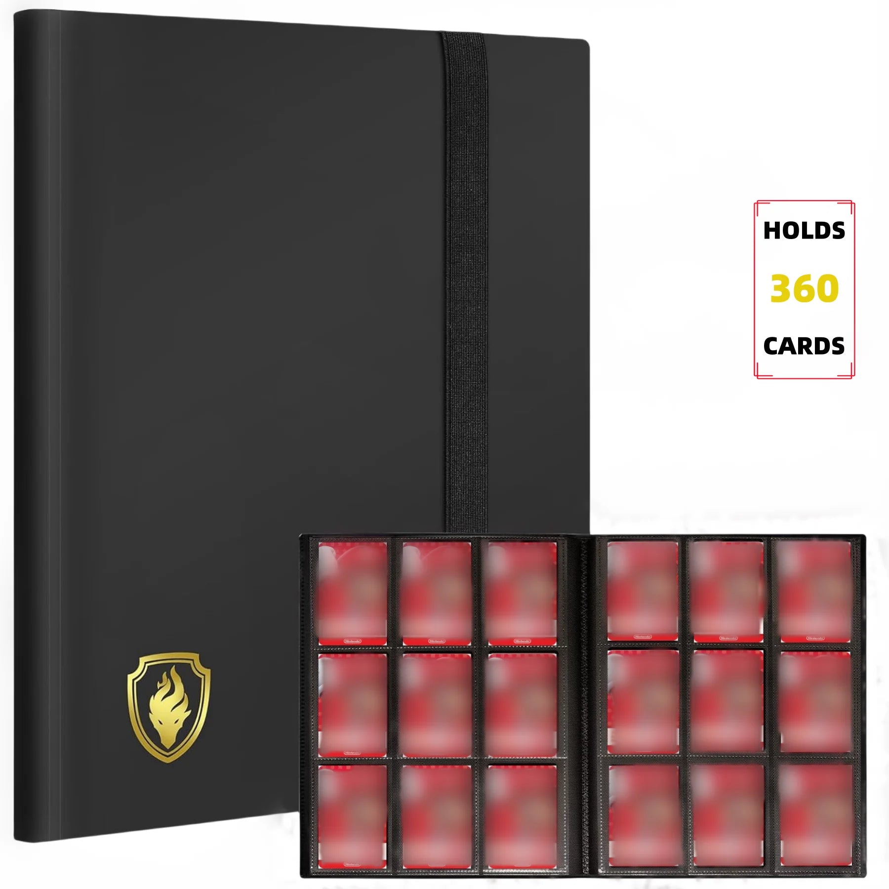 Classeur à Cartes avec Fermeture Zippée – 9 Poches, Capacité 360 Cartes, Couverture Premium