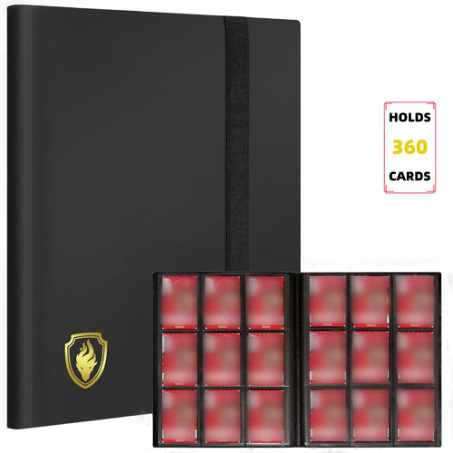 Classeur à Cartes avec Fermeture Zippée – 9 Poches, Capacité 360 Cartes, Couverture Premium