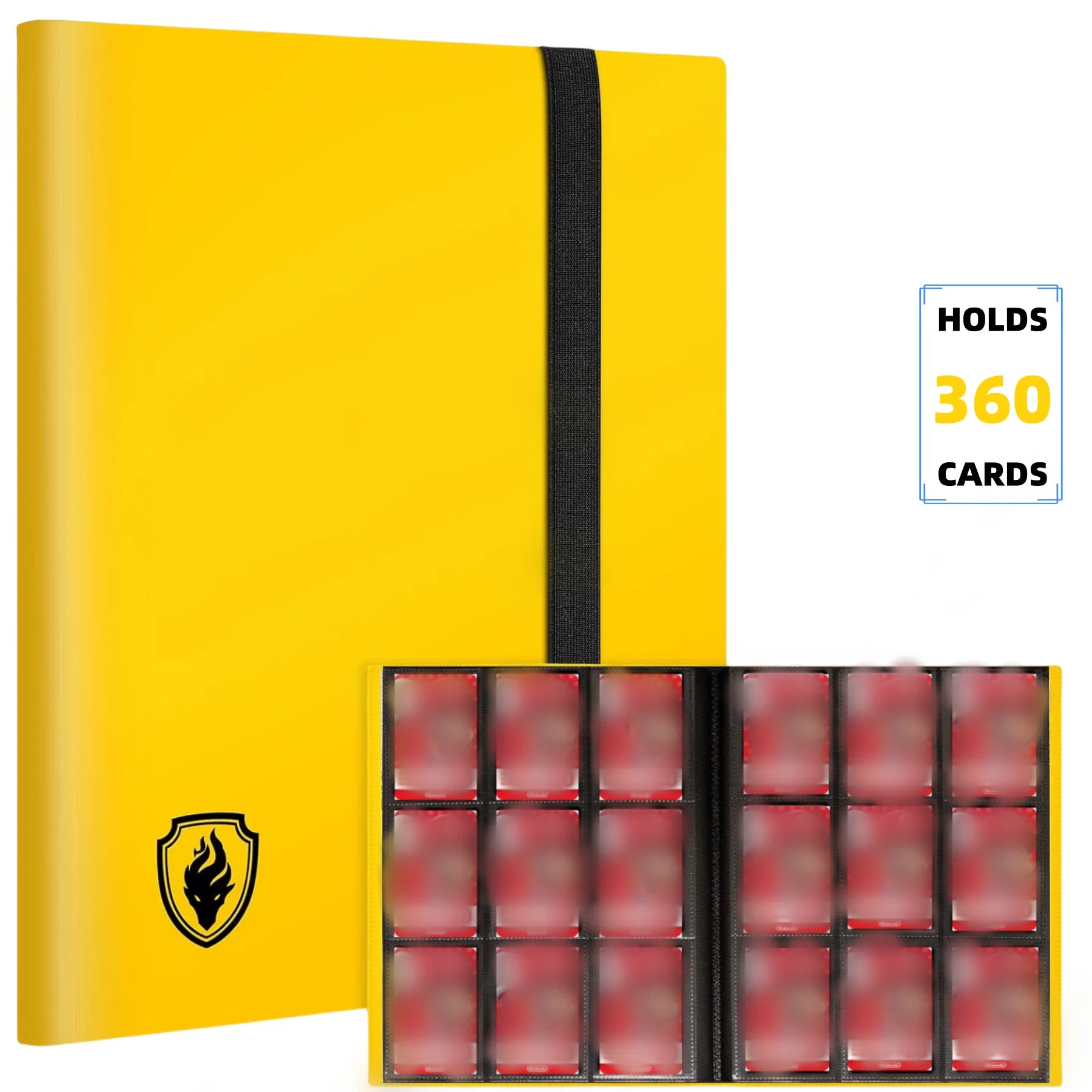 Classeur à Cartes avec Fermeture Zippée – 9 Poches, Capacité 360 Cartes, Couverture Premium
