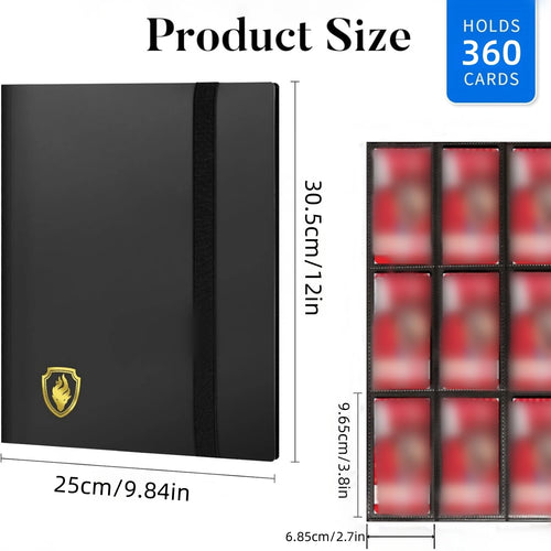 Classeur à Cartes avec Fermeture Zippée – 9 Poches, Capacité 360 Cartes, Couverture Premium