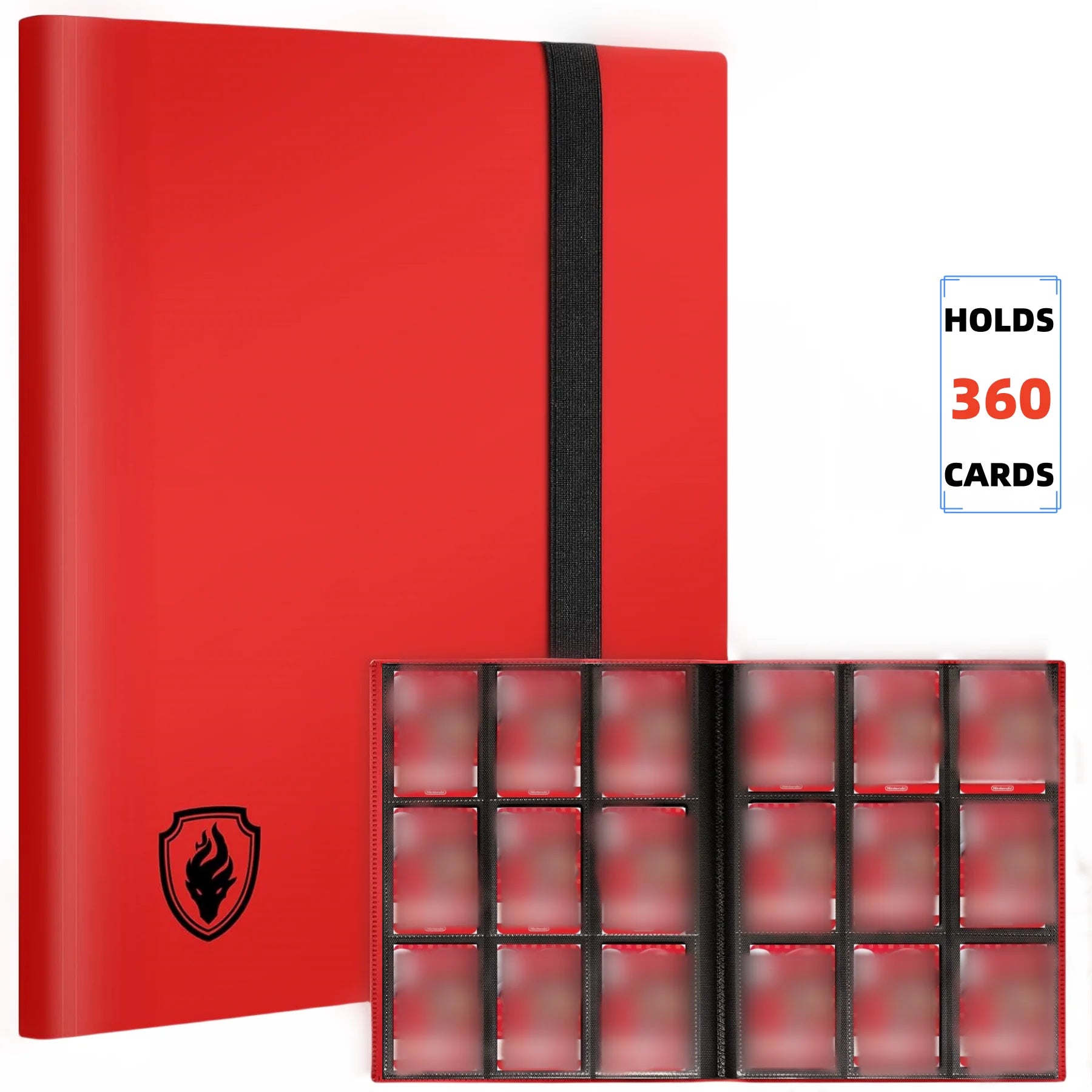 Classeur à Cartes avec Fermeture Zippée – 9 Poches, Capacité 360 Cartes, Couverture Premium